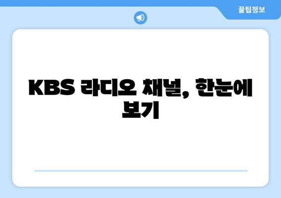 KBS 라디오 주파수 안내| 전국 송출 주파수와 듣는 방법 | 지역별 주파수, 라디오 앱 활용