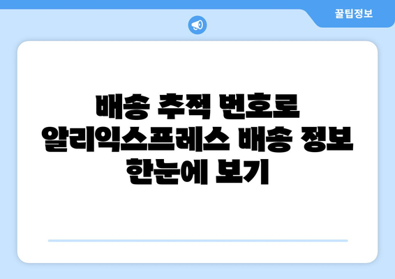 알리익스프레스 배송조회| 기다림의 고통, 이제 그만! | 빠르고 정확한 배송 현황 확인 방법