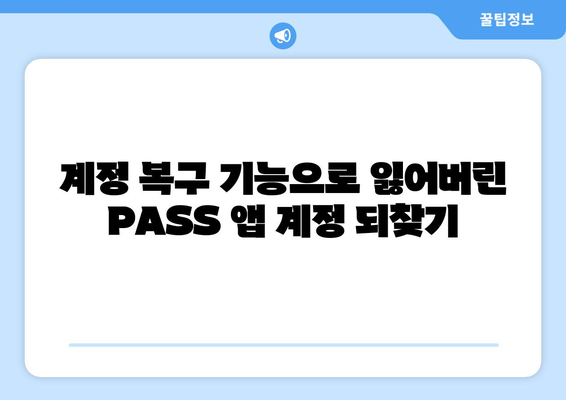 PASS 앱 비밀번호 찾기| 잊어버렸을 때 바로 해결하세요! | 비밀번호 재설정, 계정 복구, 앱 사용 가이드