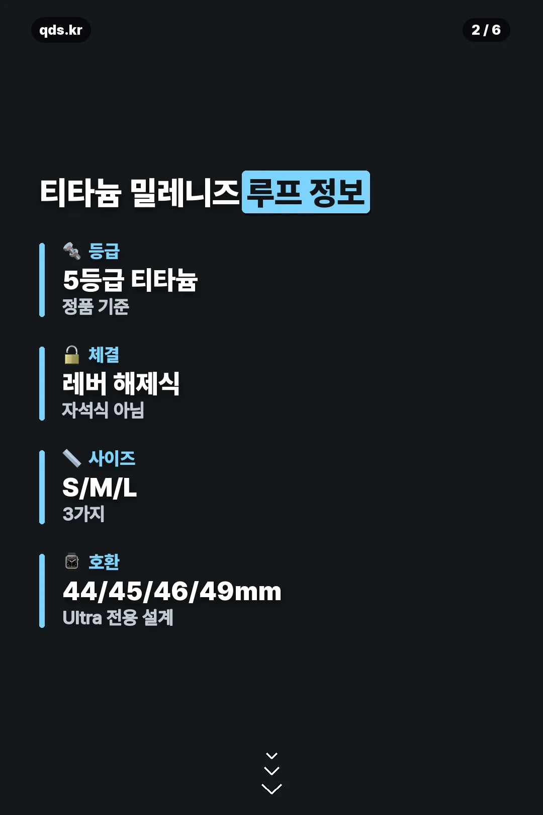 티타늄 밀레니즈 루프 스펙