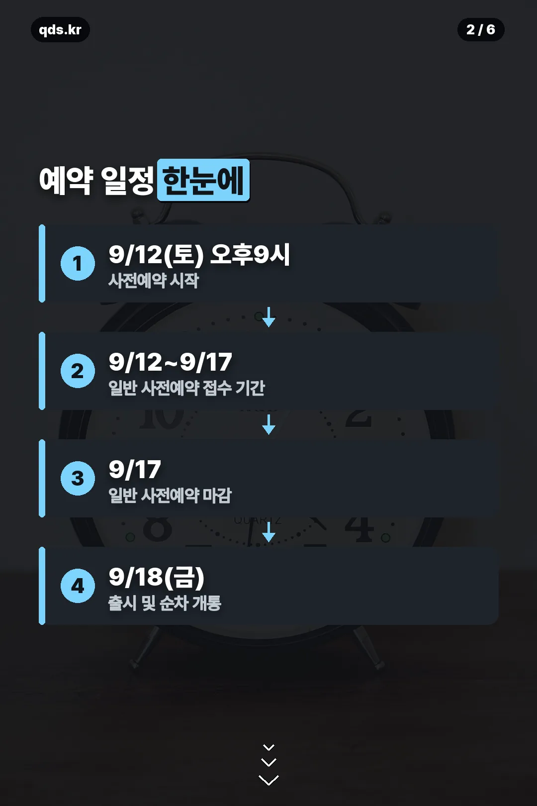 사전예약 일정 한눈에