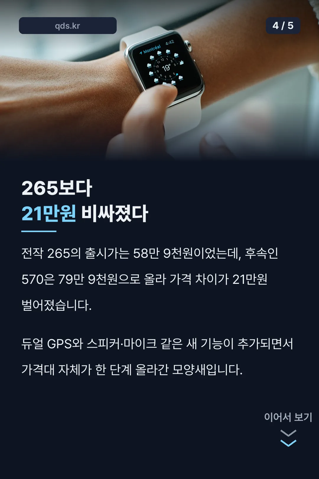 265보다 21만원 비싸진 가격