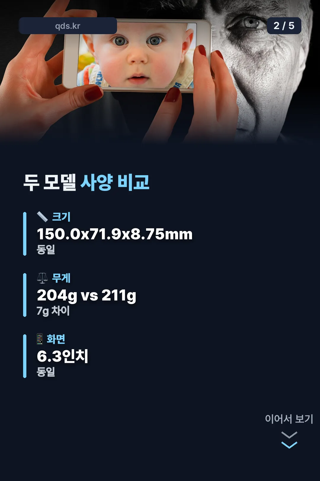 두 모델 사양 비교표